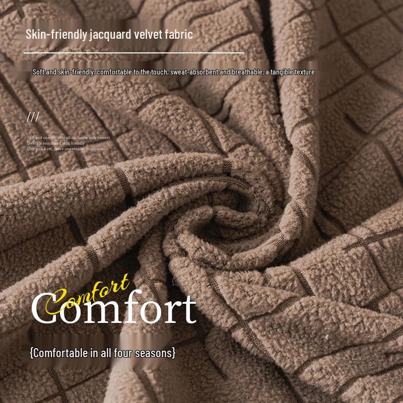 2025 Jacquard Velvet Stretch Sofa Slipcover - No Measurement Needed, Universal Fit, Fully Enclosed
