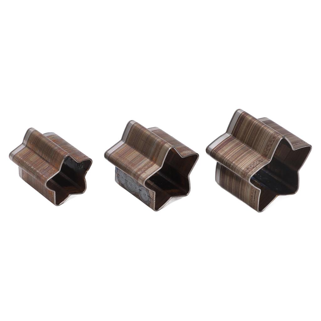 3 Stück Leder Stanzform Set 5-zackige Sternform Scharfer Legierter Stahl Leder Stanz- und Schneidform Kit