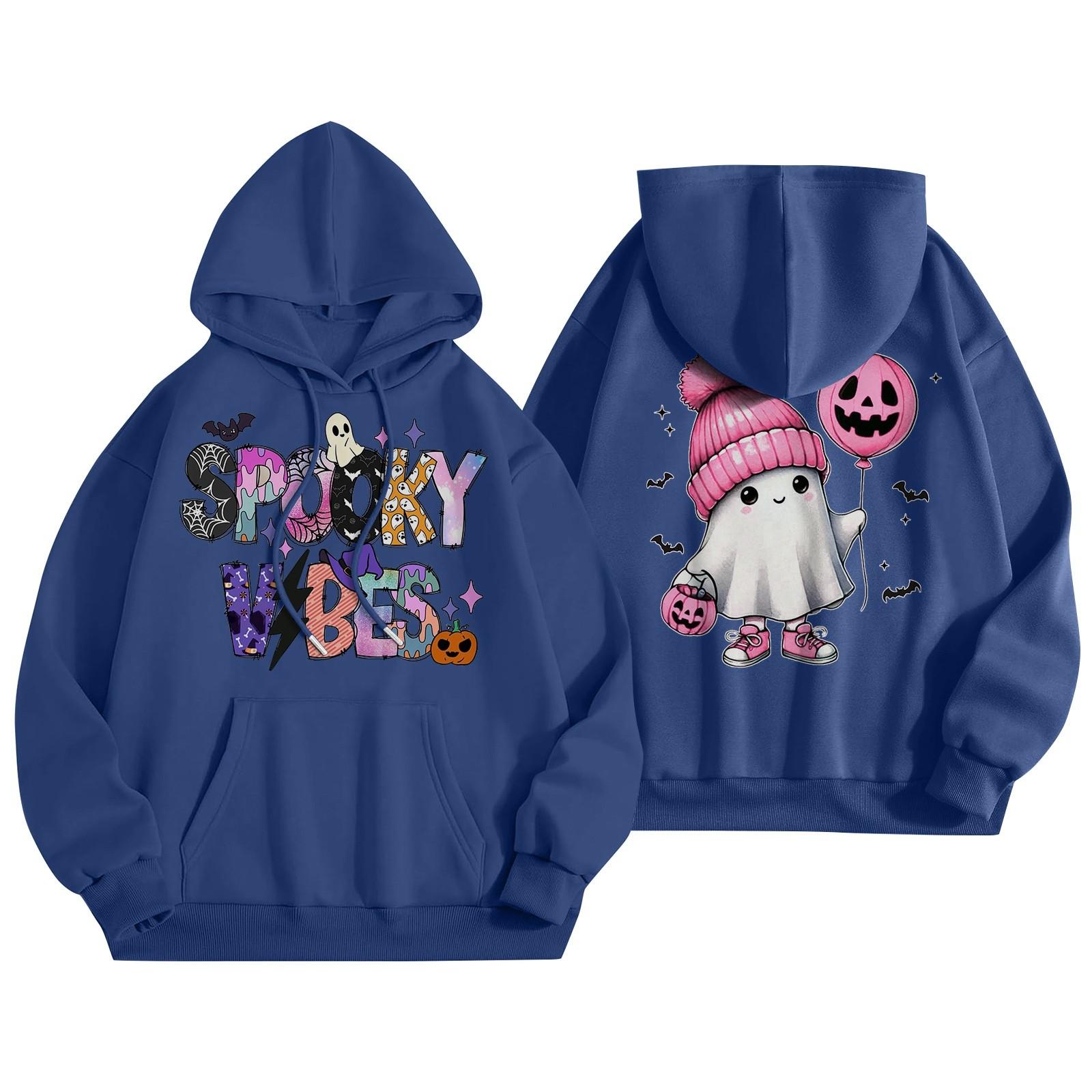 

Женская модная свободная повседневная толстовка с капюшоном и длинным рукавом на Хэллоуин XL