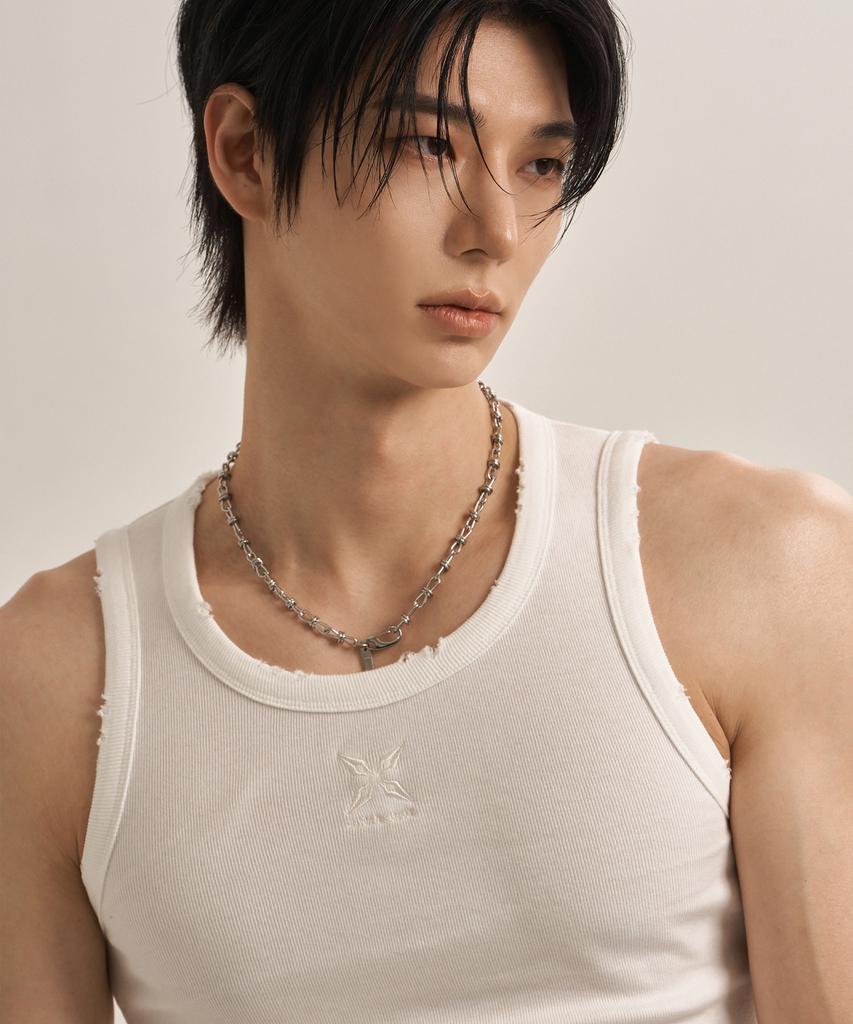 Lanarchive [1185] Barb Wire Chain Necklace