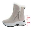 Dámské Sněhule Zimní Žena Klínky Boty na platformě Silná -Podrážka Plus Sametová Silná Teplá Krátká bota do poloviny lýtek Botas De Mujer