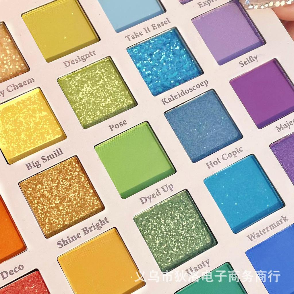 Dopamine Rainbow Candy Eyeshadow Palette: 30-Color Matte, Shimmer, Glitter, Long-Lasting Smoky Makeup
