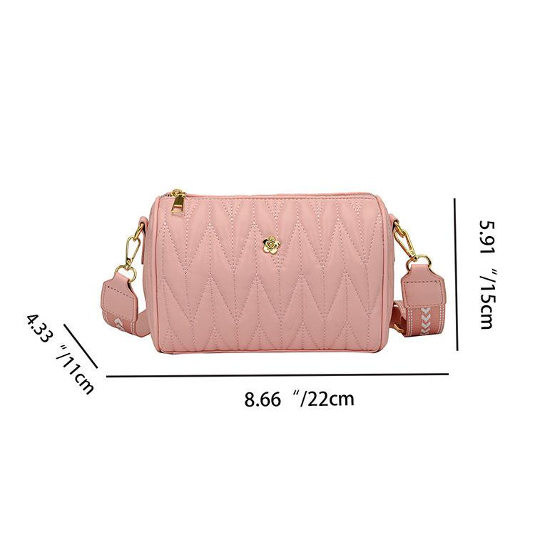 IELGY women's fashion trend embroidered thread messenger bag, casual one-shoulder simple pillow bag