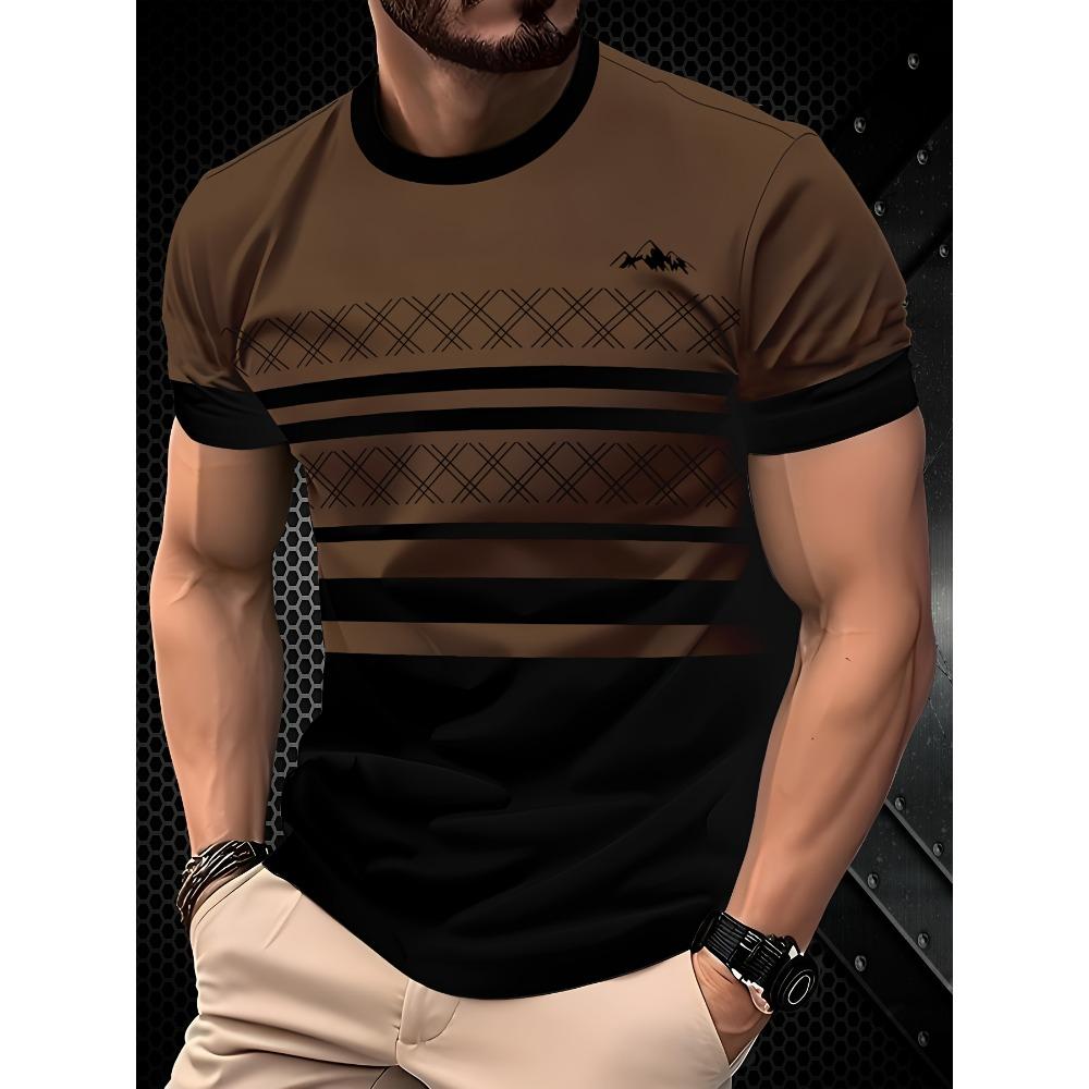 

3D Digital Printed Short Sleeved T-shirt - Solid Color Round Neck Summer Top XS