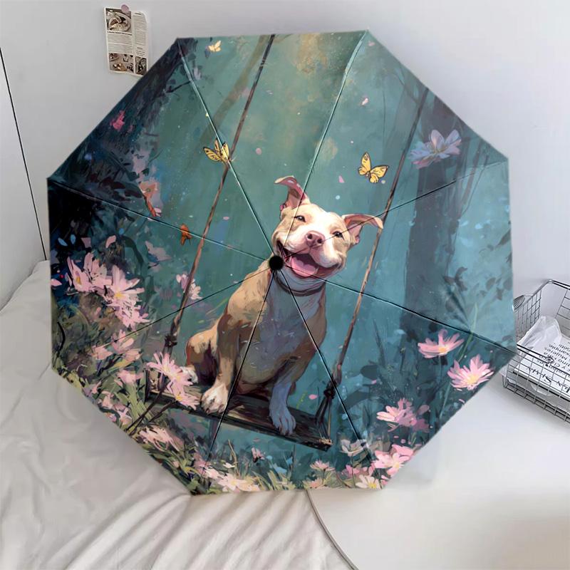 

1 PC Automatic Folding Umbrella - Cartoon Pattern, Portable & Foldable Design with 45 Ribs, Christmas Birthday Gifts