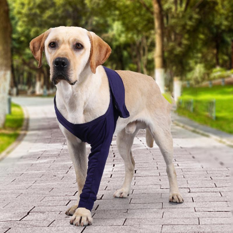 Pet Dogs Denim Anti-licking Protector Sleeve Breathable Support Brace With Magic Stickers For Front