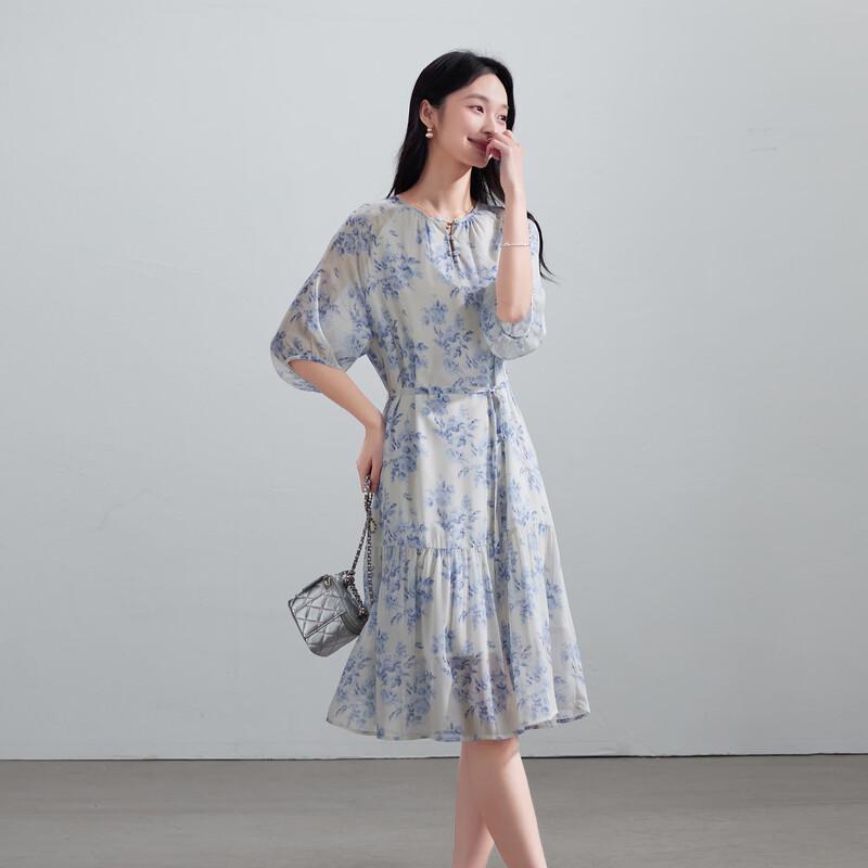 SOFSIL Retro Floral Mid-length Dress L