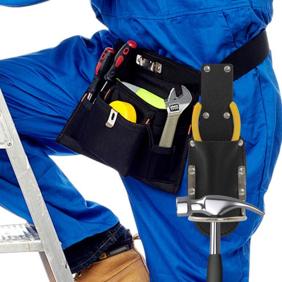 Tool Bag Belt Hammer Mount Strong Construction Faux Leather Tool Belt Bag Utility Tool