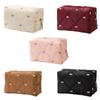 Portable Cosmetic Pouch Including Bowknot Quilting Detail and Spacious Interior for Daily Commutes and Trip