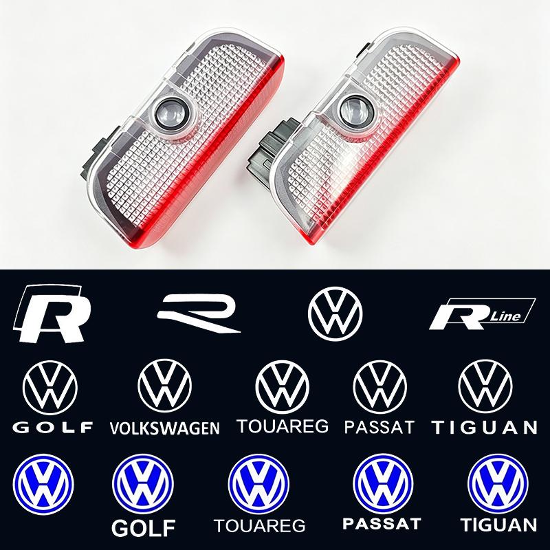 For VW 2Pcs Car Logo Door Logo Courtesy Lamp Laser Projector HD Welcome Light For VW Passat CC Lamando Touran Touareg Tiguan Eos Golf ER1