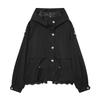 Womens Lace Hooded Cotton Jacket Versatile Street Style Loose Fit Winter Coat