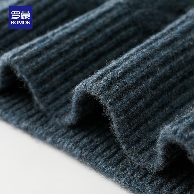 Romon Men's 100% Wool Thick Round Neck Pullover Sweater