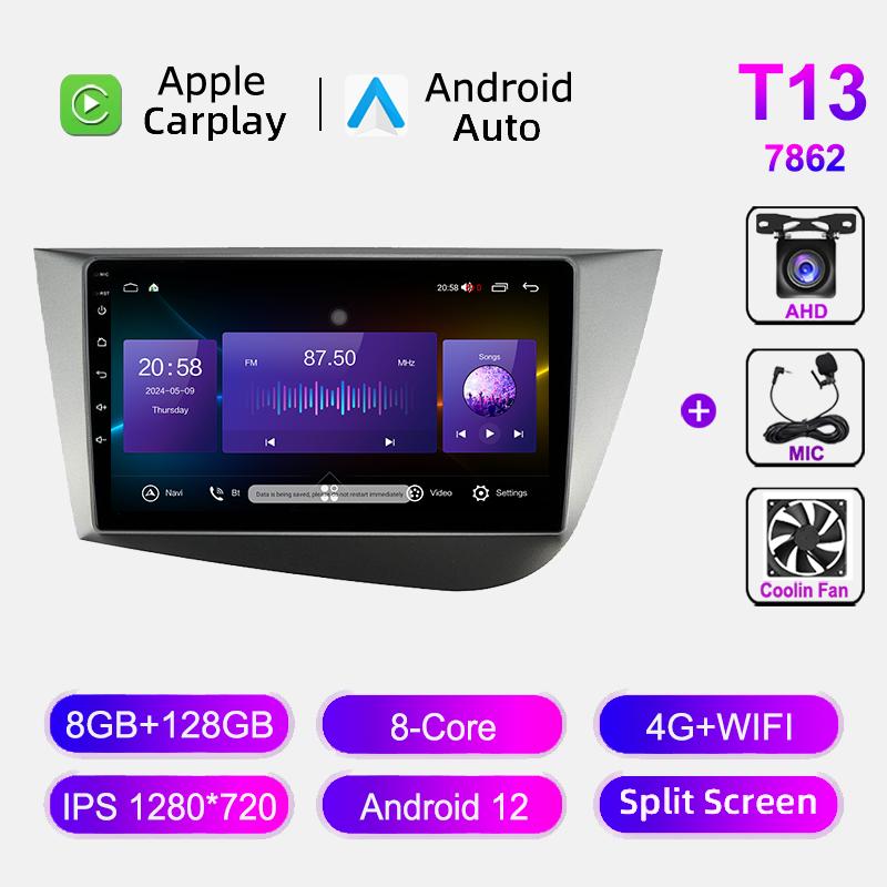 2din Car Radio For Seat Leon 2 2005 - 2012 Multimedia Player BT Carplay Android Auto GPS Navigation Stereo DSP Head Unit 8+128GB