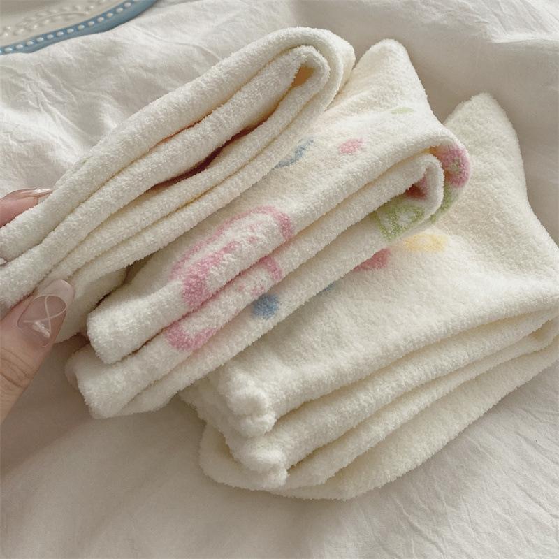 Australian Velvet Women's Autumn and Winter Cartoon Cute Postpartum Socks, Thickened Warm Home Floor Sleeping Socks