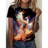 Summer Dragon Phoenix Cloud 3D Print T-shirts Women Streetwear Casual Fashion Short Sleeve T Shirt O-neck Tees Tops Clothing