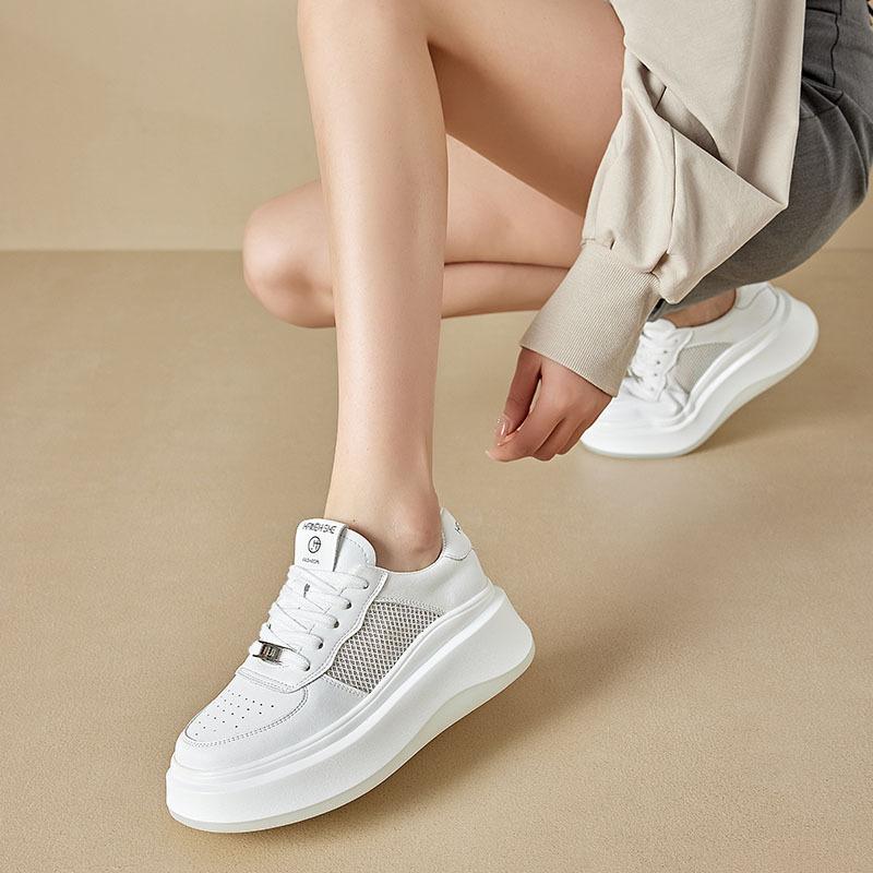 Spring New Platform Version Shoes Sports and Leisure Versatile Women's Shoes Single Shoes White Shoes