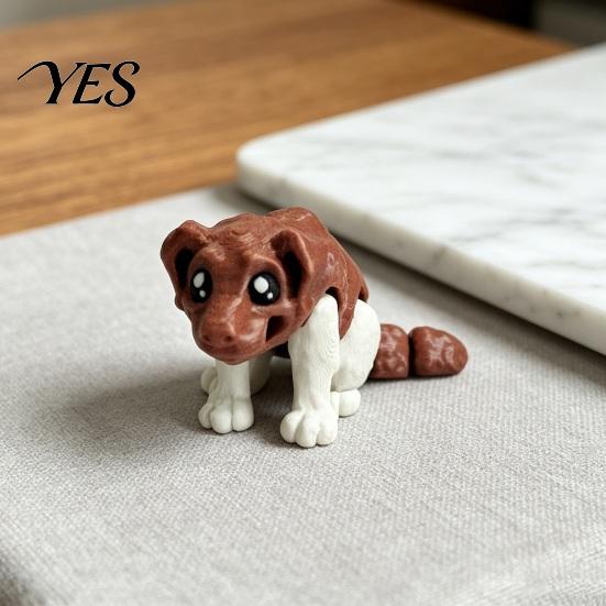 Desktop Decorative Sculpture Articulated Dog Figurine, 3D Printed Cute Puppy with Movable Joints, Decoration Colorful Desk Pet for Home Office, Stress