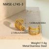 Stainless Steel Multi-layer Diamond-set C-shaped Earrings Women's, Gold and Silver Two-color Geometric Wide Ring Light Luxury Commuter Earrings