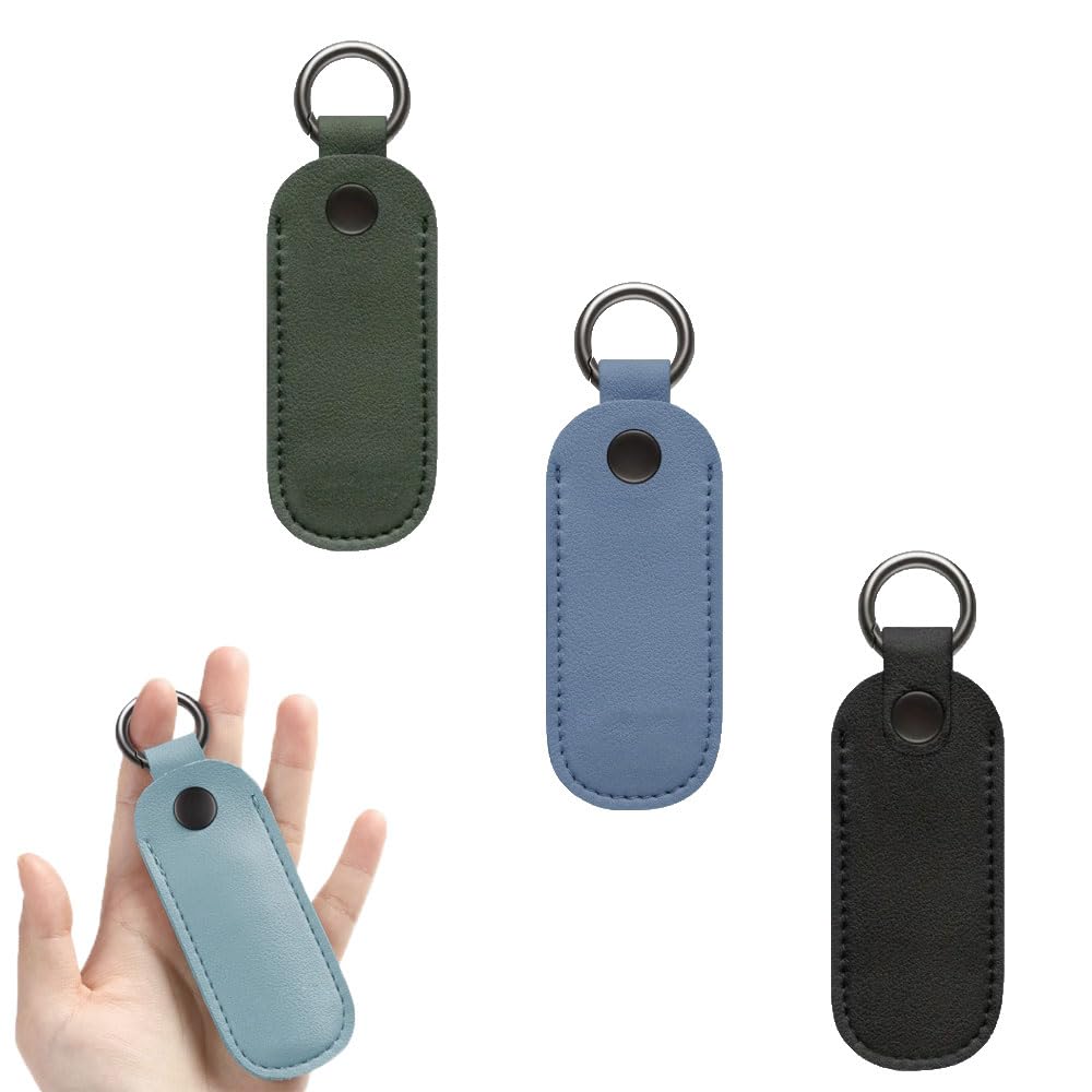 

Waterproof Leather USB Flash Drive Case with Portable USB Cover and 3-Piece Durable, (Black, Blue, Green)