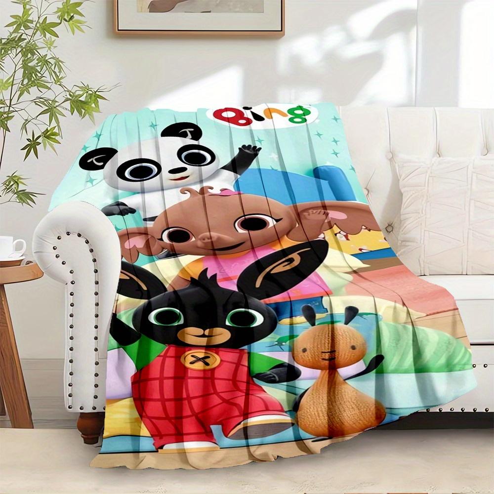 

1pc Flannel Throw Blanket, Panda,Bunny,BingPattern Printed Blanket, Warm Cozy Soft Blanket For Couch Bed Sofa Car Office Trave190 80cm x 120cm