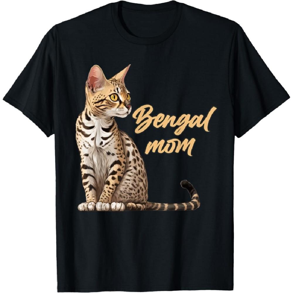 

Bengal Cat Shirts For Women Bengal Cat Mom Funny T-Shirt XXXXXL чёрный