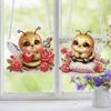 2pcs Bee Theme 2D Flat DIY Diamond Painting Set Hanging Diamond Art Kits Diamond Art Pendant Window Hanging Art for Home Decor