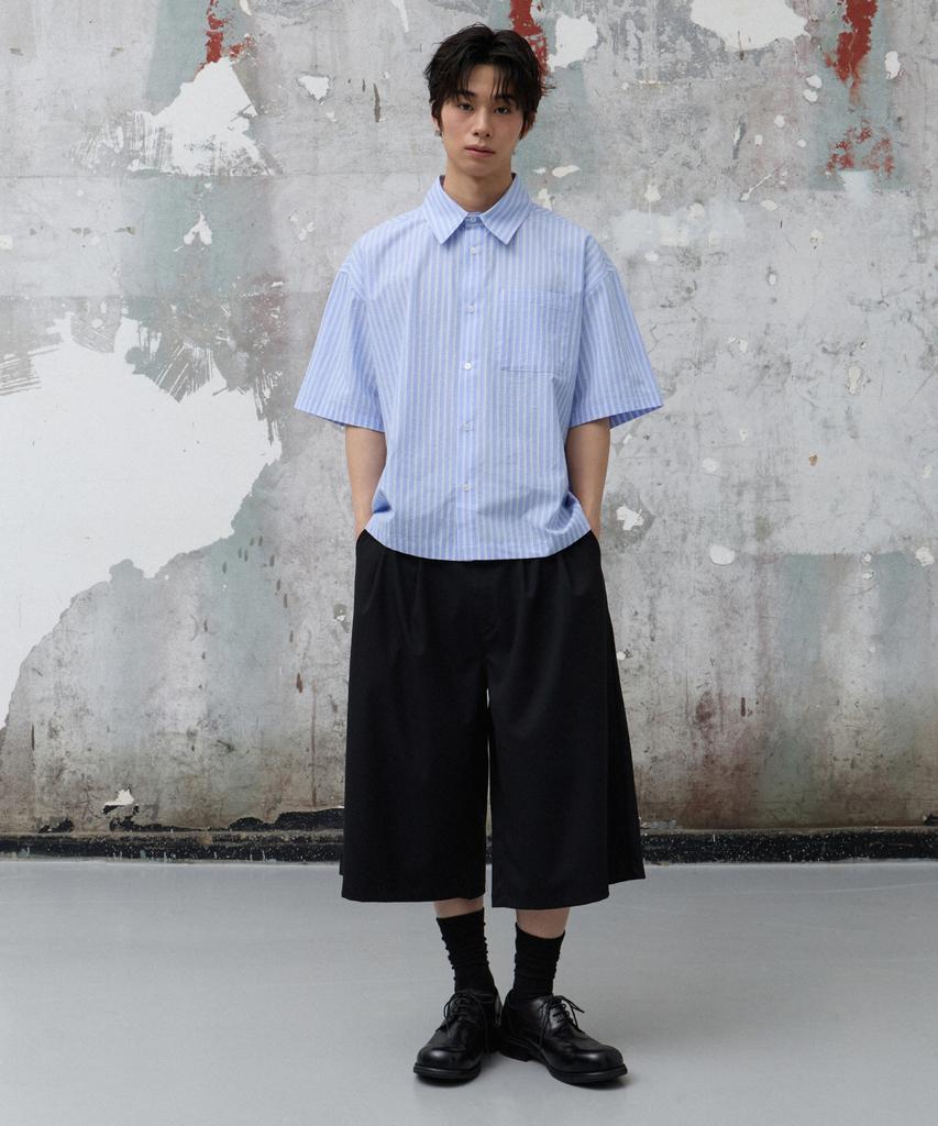 Age O.D. Double-Pleated Bermuda Slacks [Black]