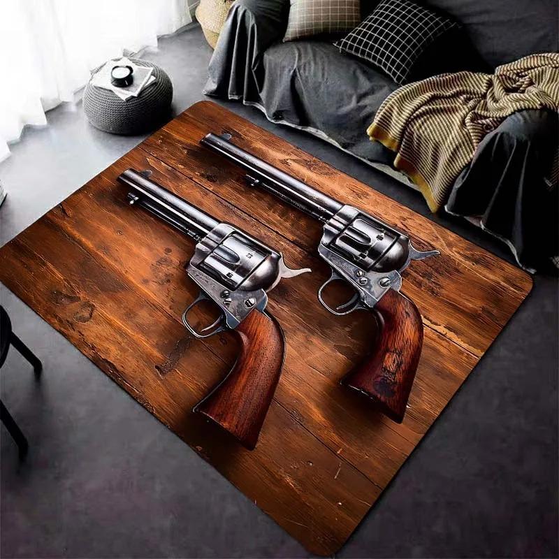 Cartoon Pistol Carpet for Living Room Children 's Bedroom  Decor Floor Mat Non-slip Kid Play Crawl Soft Rug Bathroom Door Mats