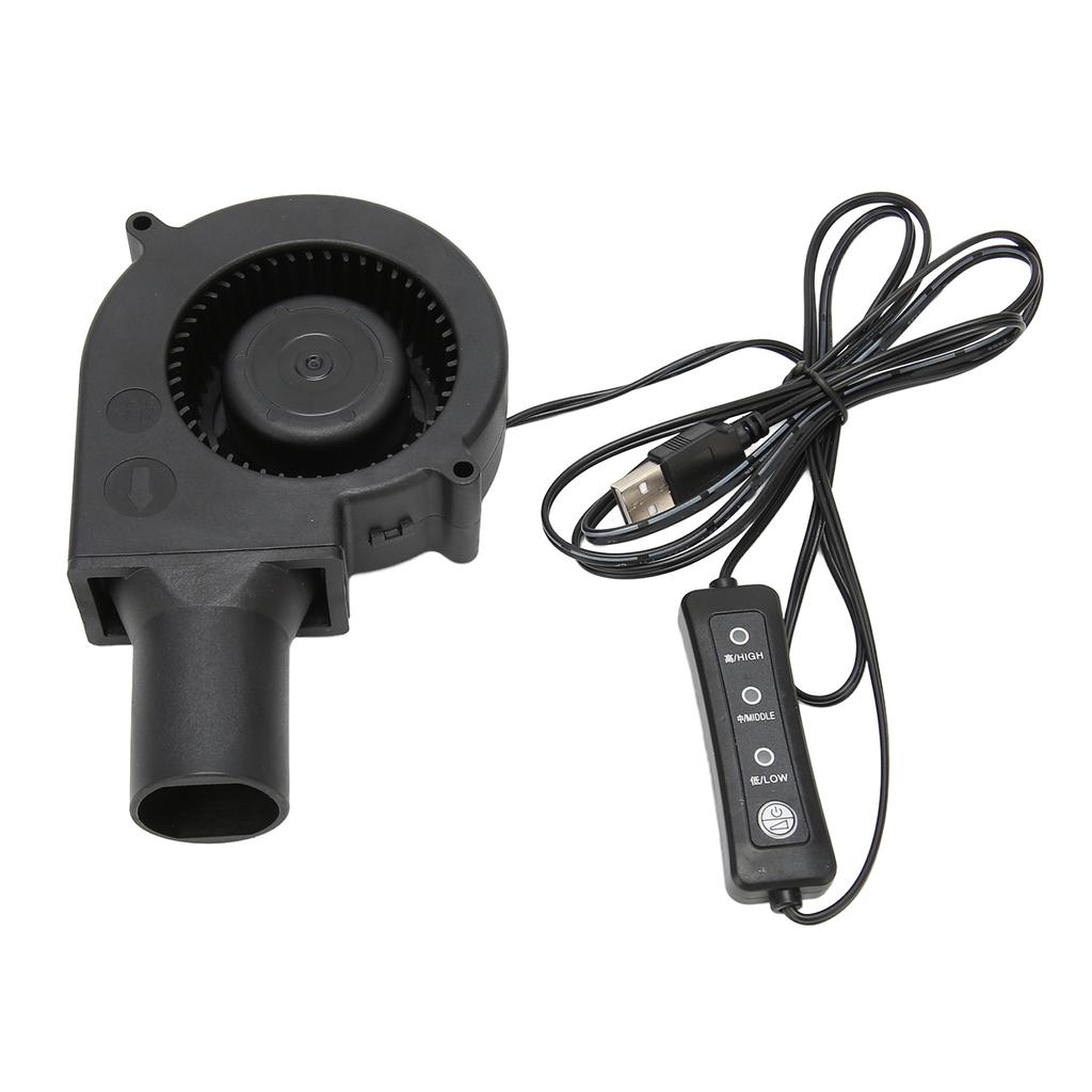 USB Blower Fan 3.8in 3 Speed Mode DC 5V Brushless 3800 RPM 22 CFM Computer Cooling Fan for PC