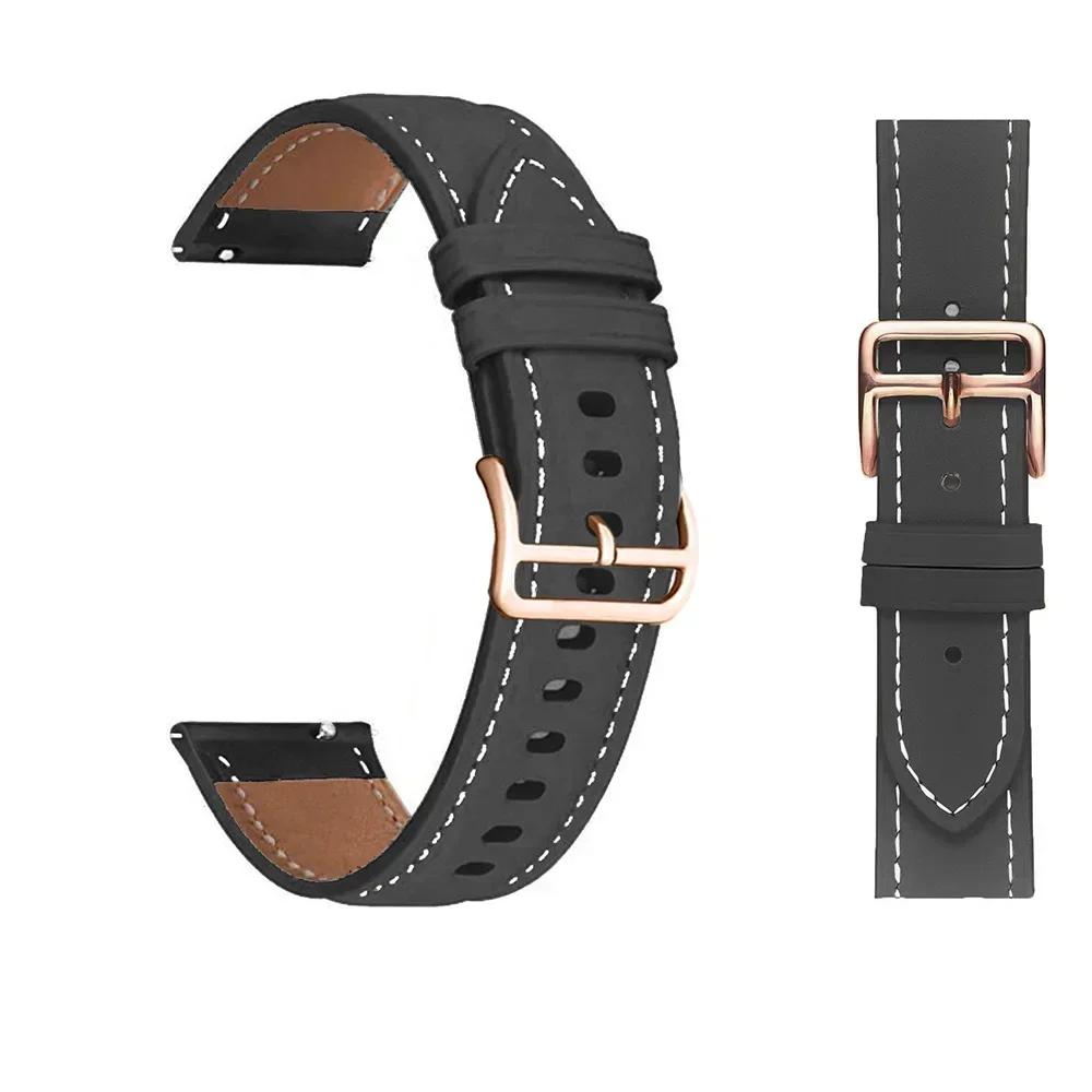 20mm PU Leather Band For Samsung Galaxy Watch 7 6 5 4 44mm 40mm 5 pro 45mm Strap Galaxy Watch 6 Classic 47mm 43mm Bracelet