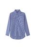 Casual Striped Shirt for Women Long-sleeved Loose Professional Shirt Blue Cardigan Tops Female Clothing Autumn