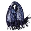 Ethnic Tie-Dye Blue & White Cotton-Linen Scarf: Mori Girl Travel Shawl & Literary Accessory