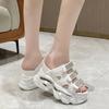 Fashion 10cm Wedge High Heels Slippers for Women New Summer High Platform Sandals Woman Thick Bottom Non Slip Black Beach Flip Flops