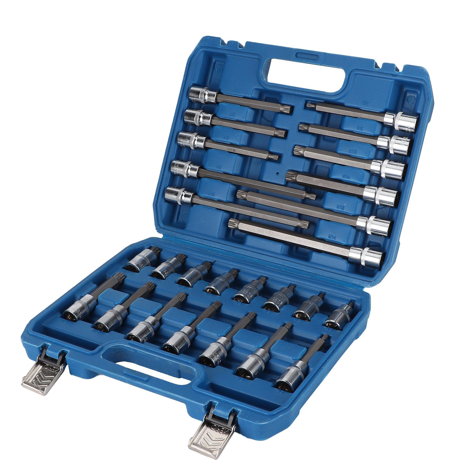 

Набор из 26 квадратных торцевых головок 12 дюймов, 12-точечные квадратные шлицевые биты XZN с прочным язычком для автоматического ремонта