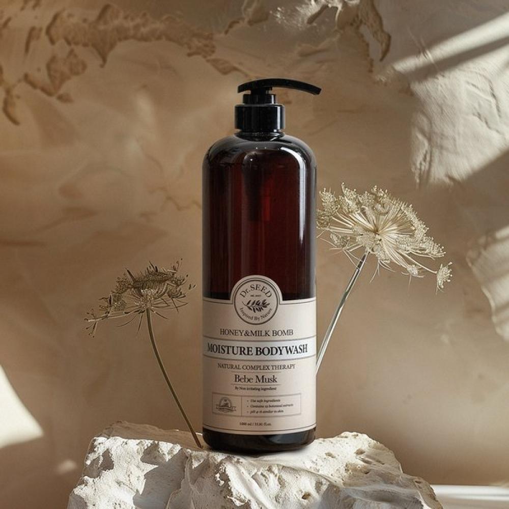 [dr. Seed] Honey   Milk Balm Hypoallergenic Mildly Acidic Perfume Body Wash  Large Capacity  1000ml  Bebe Musk Fragrance