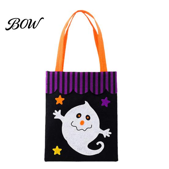 Trick or Treat Bags Halloween Candy Bag, Cute Pumpkin Ghost Tote for Kids, Spooky Festive Party Favor Totes Cartoon Pattern Bag Party,