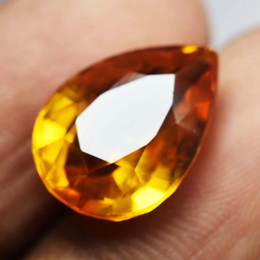 Pendant Size 8.20 Ct Yellow Sapphire Pear Cut Ring Size Loose Gemstone CERTIFIED