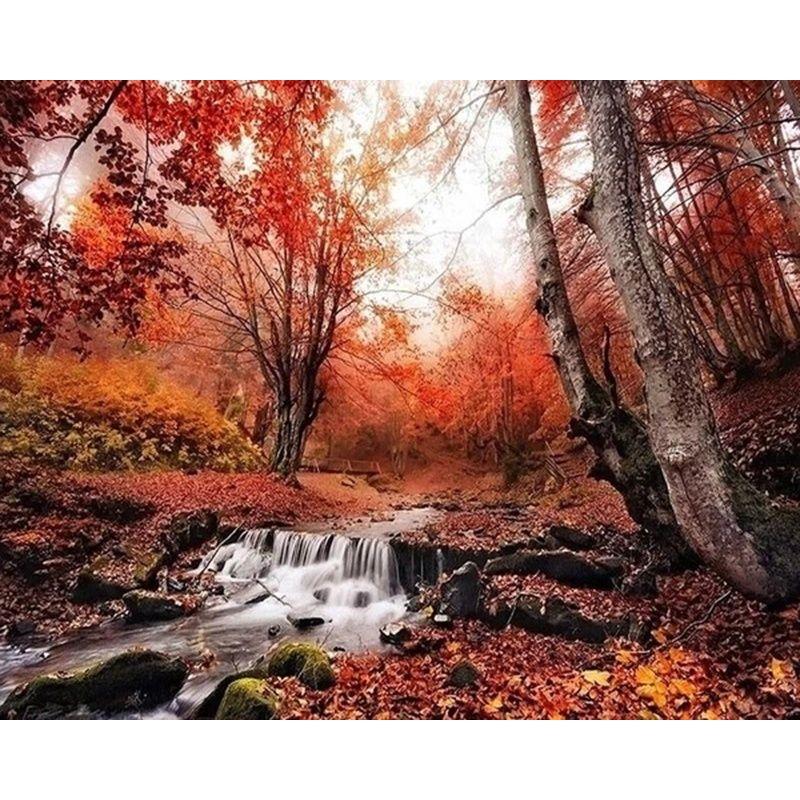 Full Round Diamond Painting Tree Landscape For Adult Kids Embroidery Autumn Scenery Home Decoration Diamond Art Gift