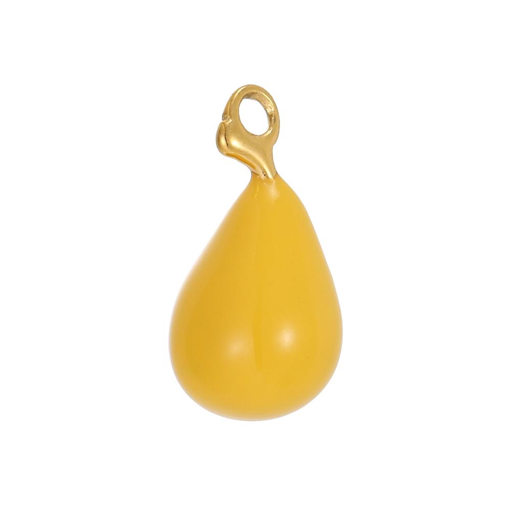CARLIDANA Fruit Series Charm Enamel Stainless Steel Gold Plated Oil Drop Ice Cream Pendant for DIY Jewelry Necklace Making