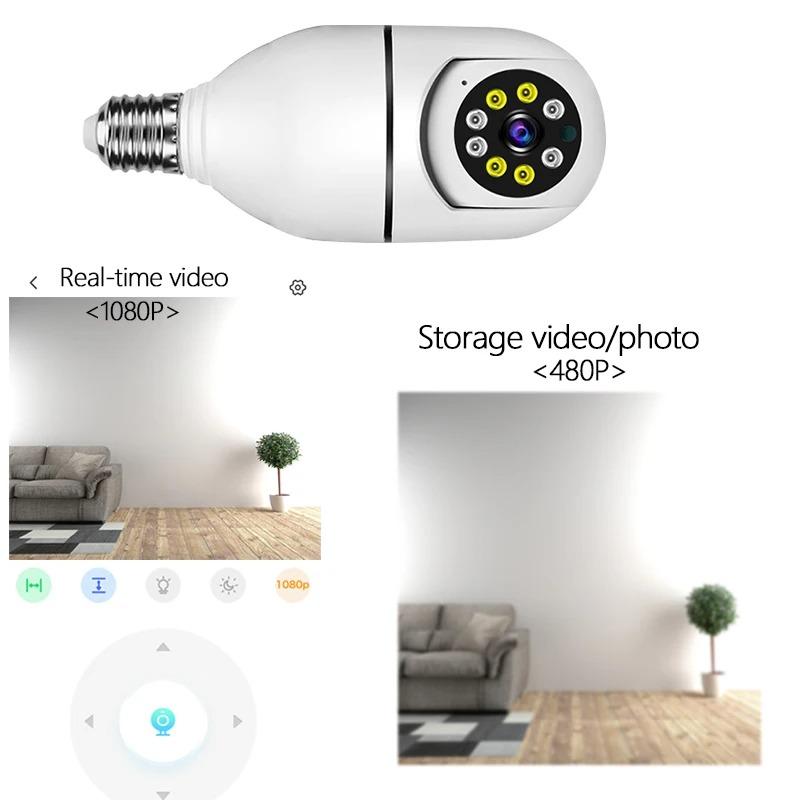 Bulb Camera Wireless IP Camera Outdoor Street WIFI PTZ Speed Dome Camera 1080P HD AI Auto Tracking CCTV Surveillance