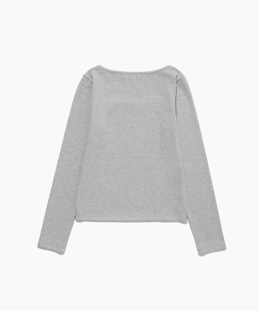 Tudument Square Long Sleeve Top Gray