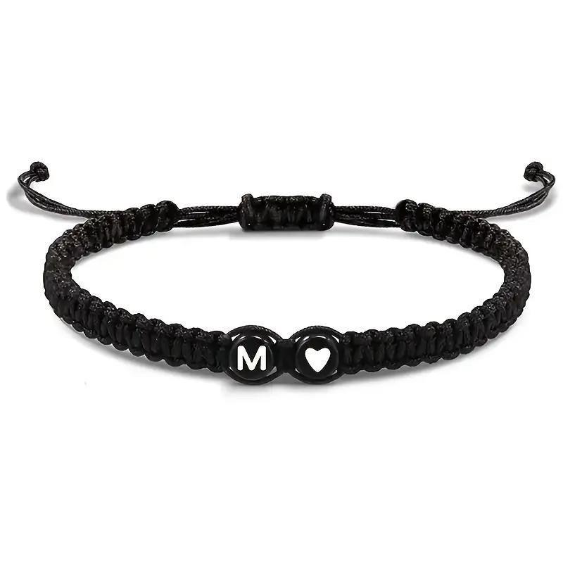 Heart-shaped Woven Hand Rope with 26 Letters – Fashionable, Versatile for Couples