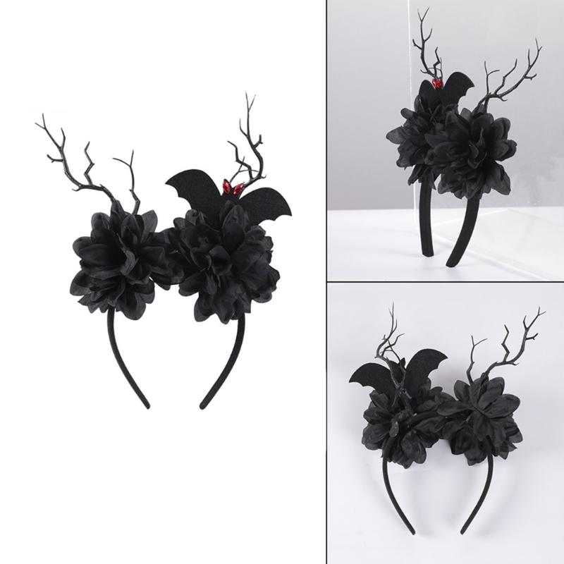 Plastic Skull Headbands For Halloween Parties Gothic Costume Accessory Portable Hair Decors