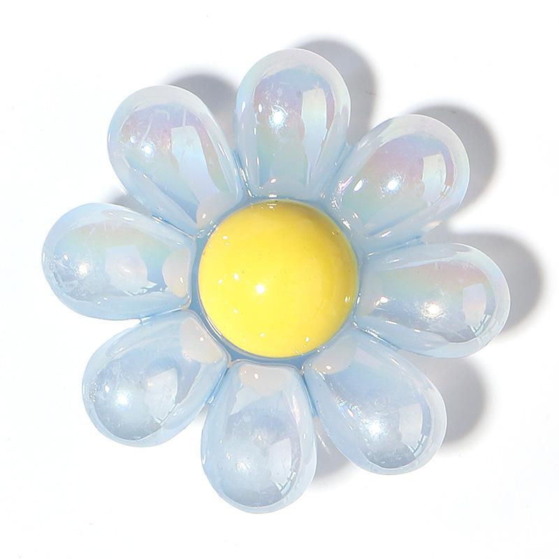 5Pcs/Lot Acrylic Beads Clear Plated Candy Color Cartoon Flower 3.3mm Large Hole Beads Diy Jewelry Bracelet Necklace Accessories