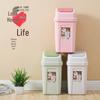 Large Flip-Top Plastic Trash Can for Home and Kitchen