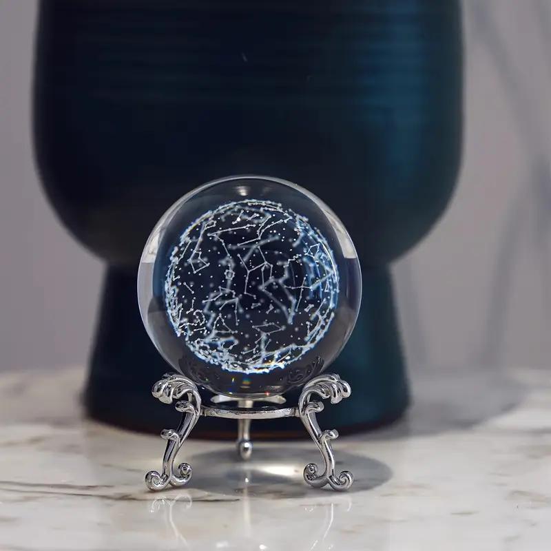 Bola decorativa de cristal grabada con constelación de 1 estrella, pisapapeles, vidrio feng shui, decoración de arte para el hogar global, 60 mm /