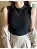 Round Neck Knit Tank Top Straps Crop Tops Women Summer Camis Solid Color Yoga Camisole Fashion SportsTube Female Sleeveless Cropped Y2K Girl Clothes