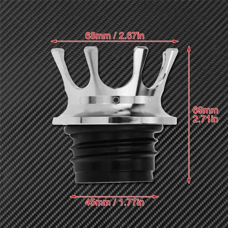 Motorcycle King Crown Style Gas Fuel Tank Cap Vented Right-hand Thread For Harley Sportster XL Touring Dyna Fat Bob FXDF Softail