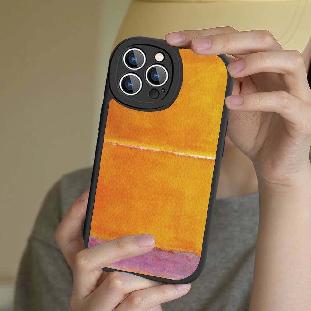 Abstrakte Kunst M-Mark R-Rothko Handyhülle Für IPhone 16 15 14 13 12 11 Pro Max Plus Stoßfeste Lederhülle