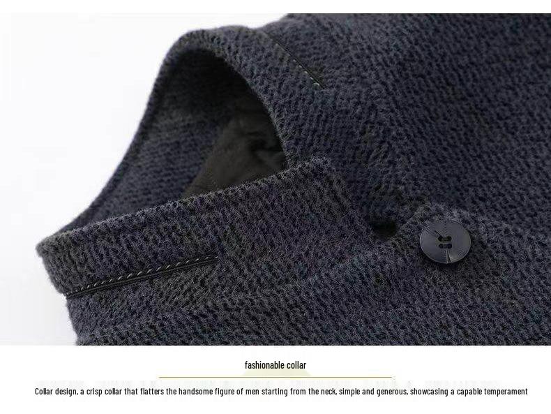 Men's Fleece-Lined Chenille Jacket for Autumn/Winter